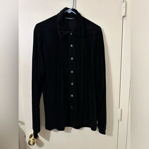 Armand Basi Black Long Sleeved Top XL Corduroy Look
